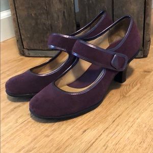 Burgundy Suede Mary Janes